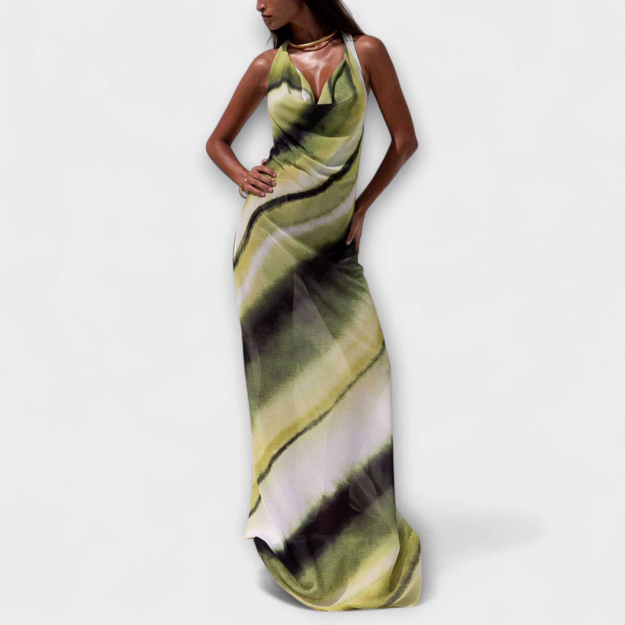 Klassisches Tie-Dye Gradient Maxi Kleid
