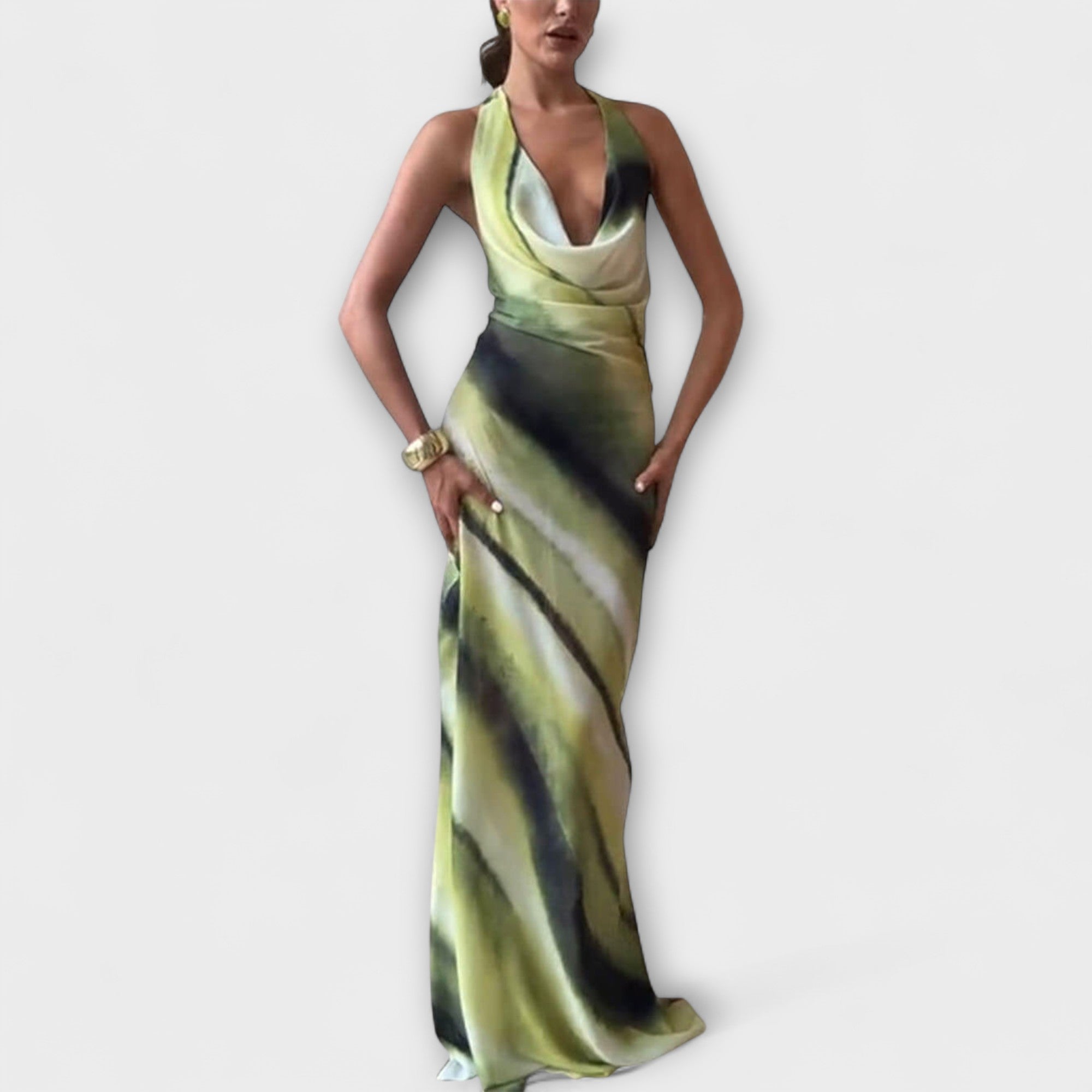 Klassisches Tie-Dye Gradient Maxi Kleid