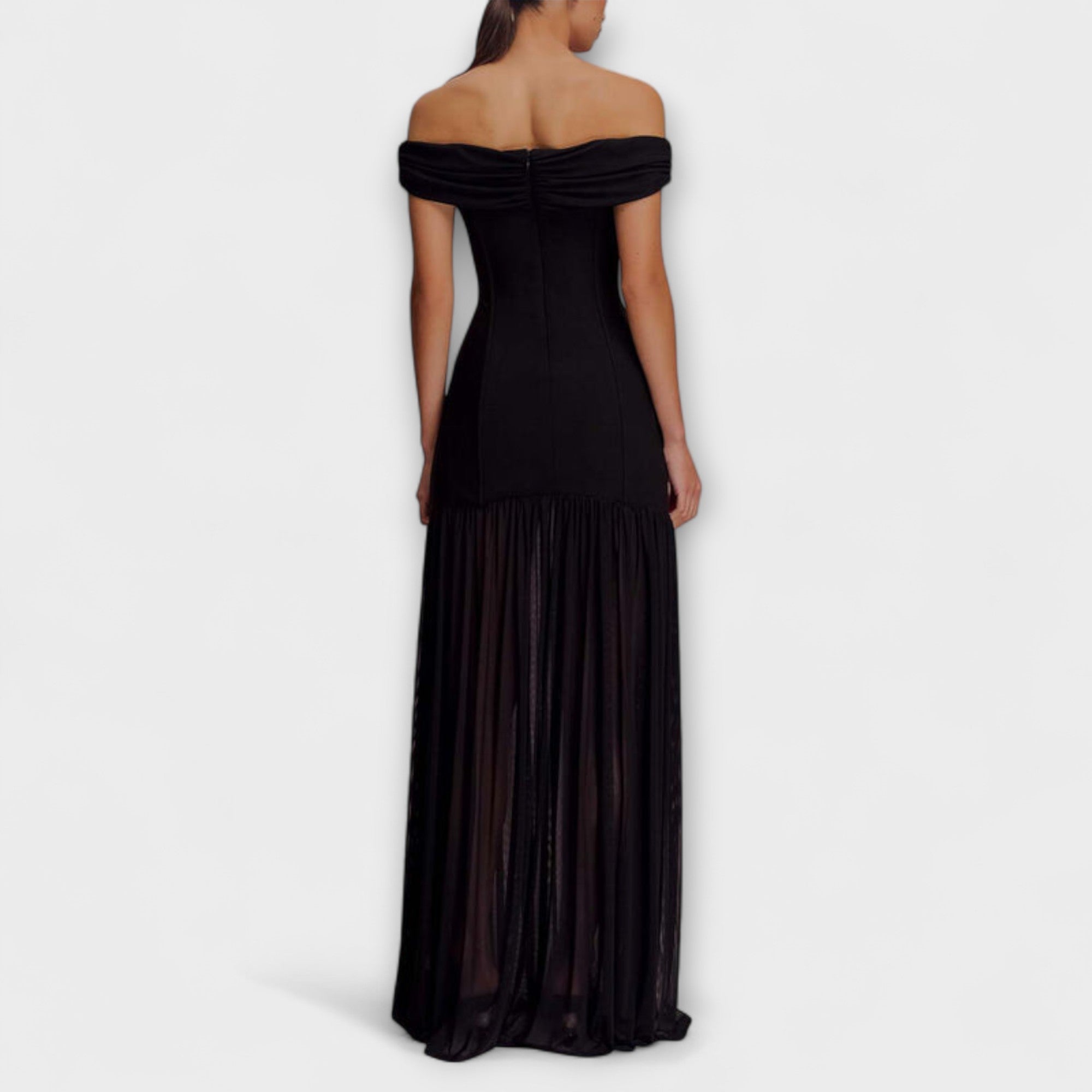 Maelie - Schickes trägerloses Bodycon-Maxikleid mit floralen Verzierungen