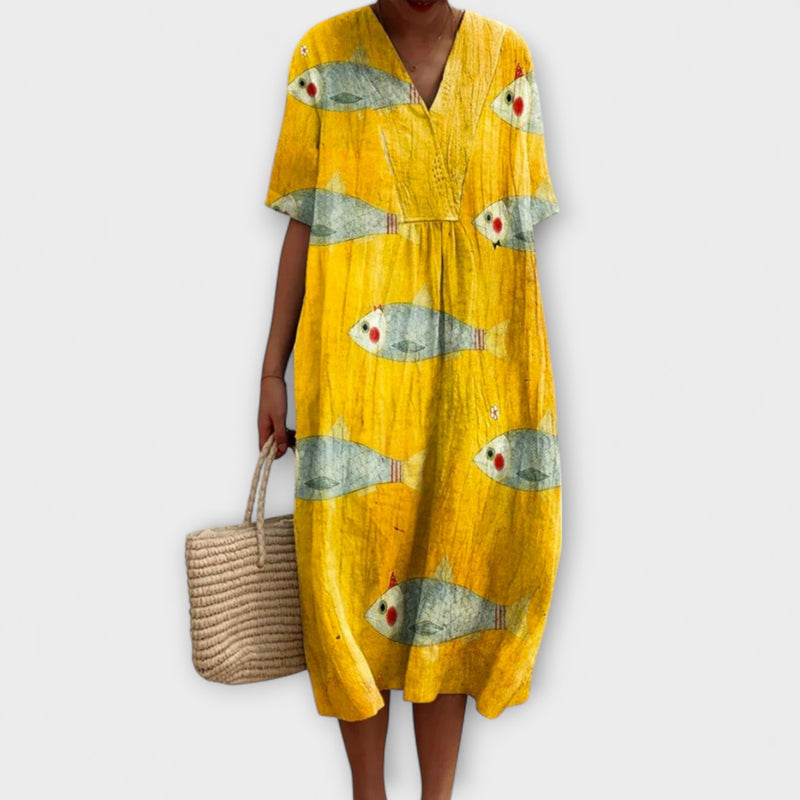 Lena – Atmungsaktives knielanges Freizeitkleid