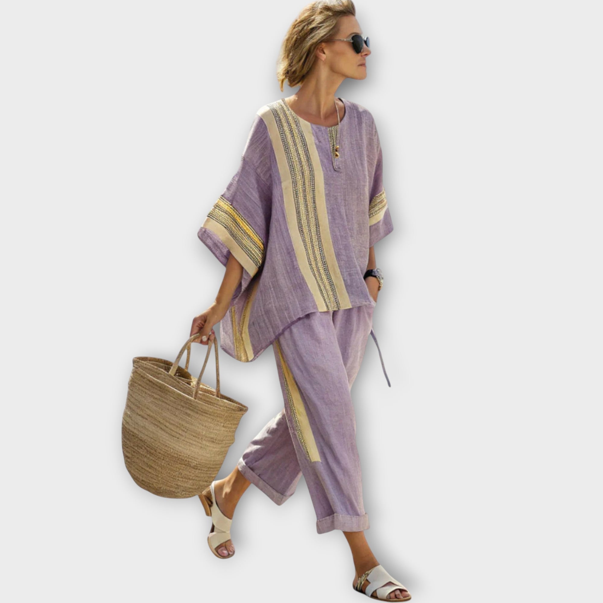 Anila - Elegantes Zweiteiliges Set Mit Gestreiftem Design