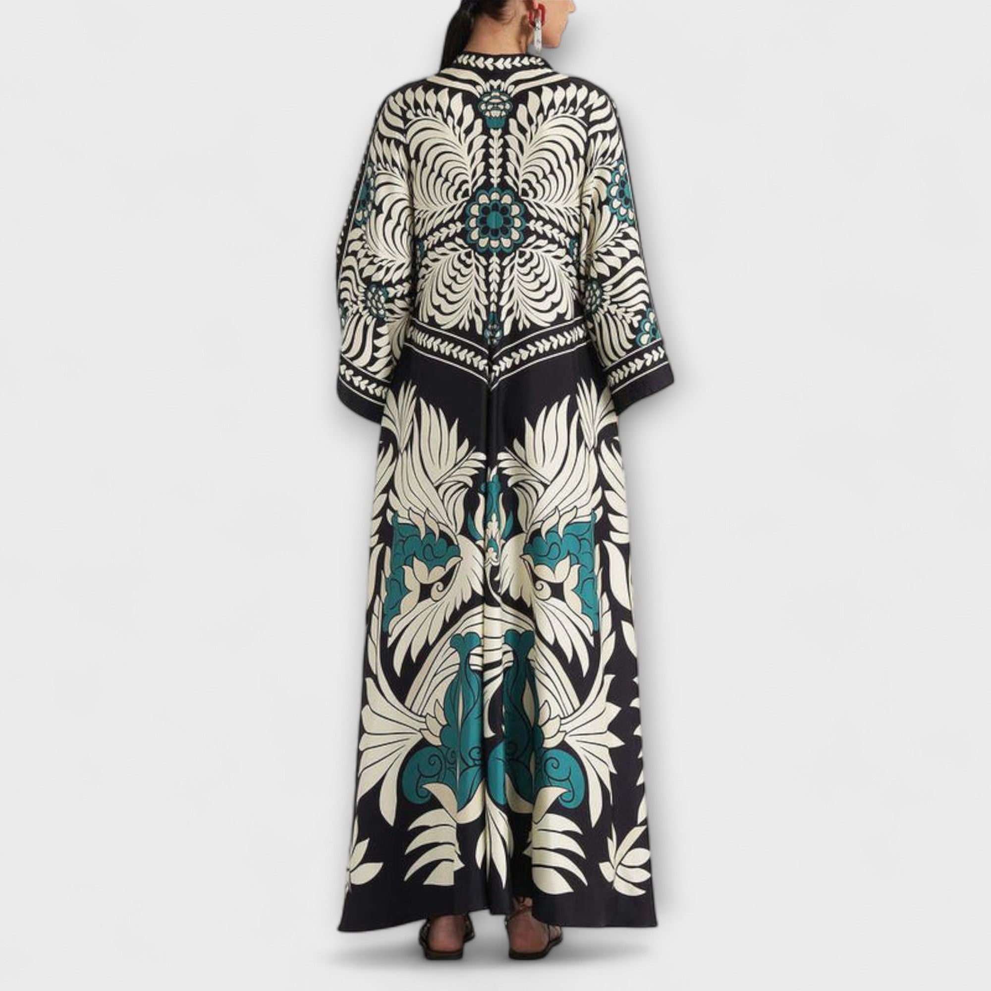 Giselle - Schickes Floral-Muster Fließendes Maxikleid