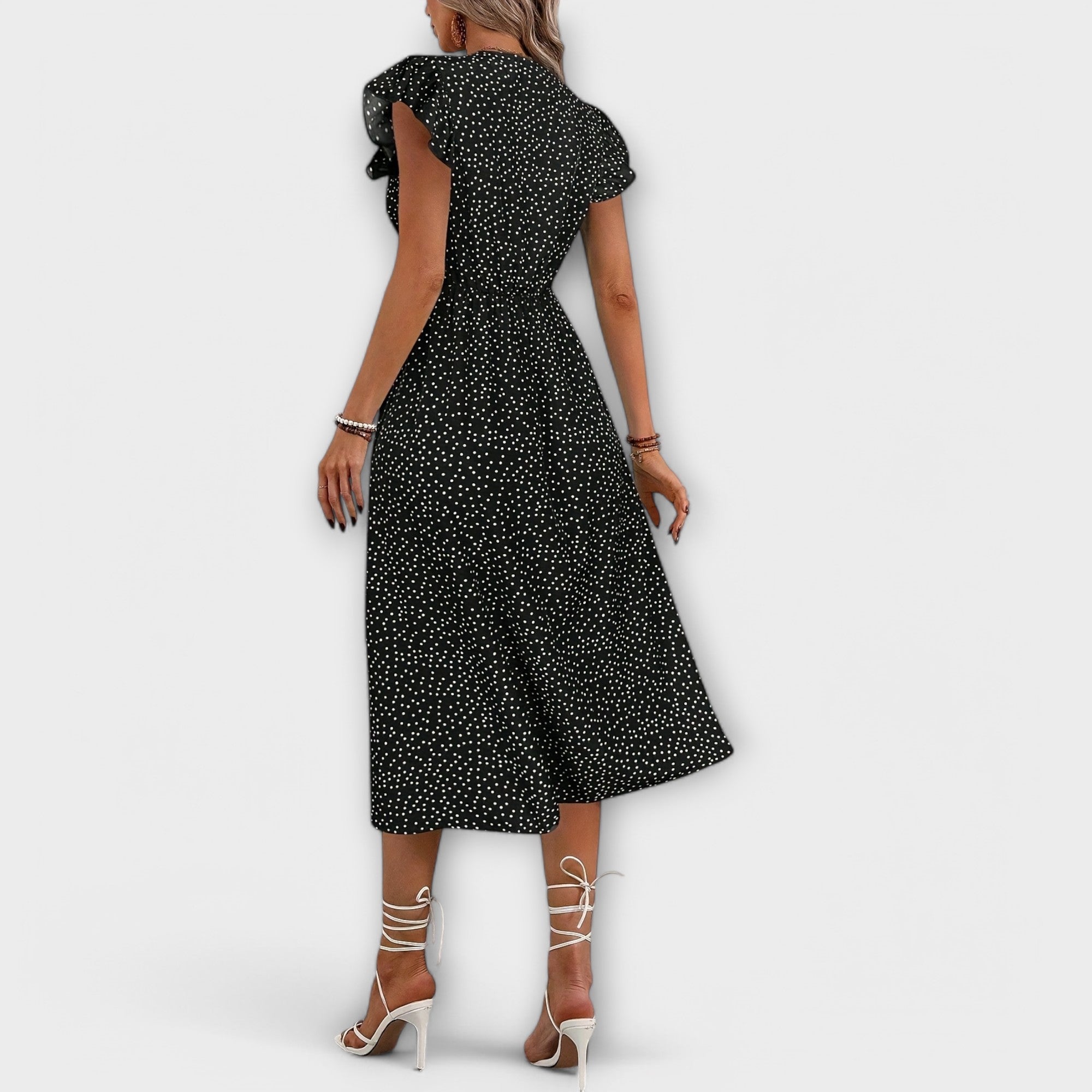 Schickes Polka-Dot-Midi-Kleid