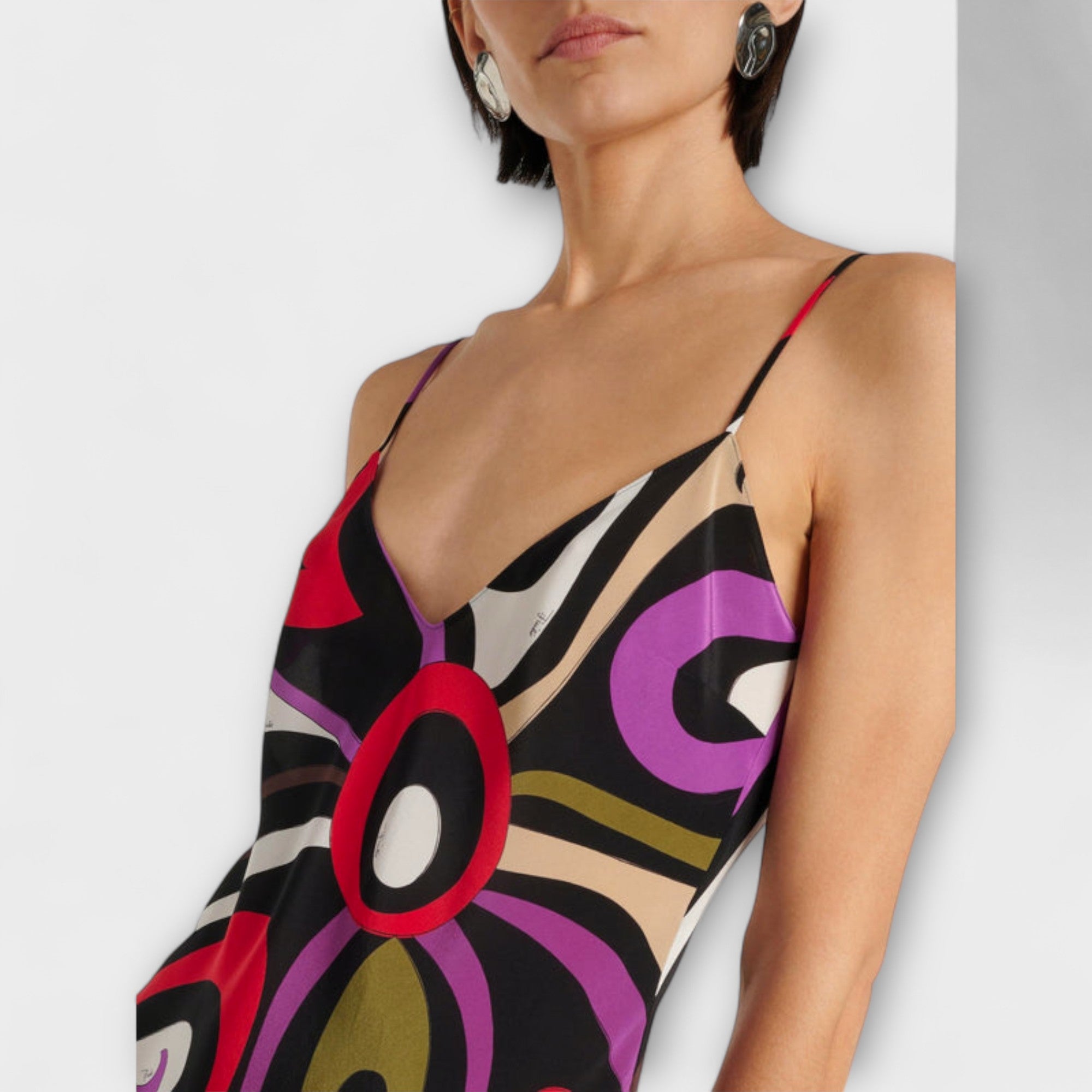 Daphne - Maxi-Kleid im Marmor-Druck