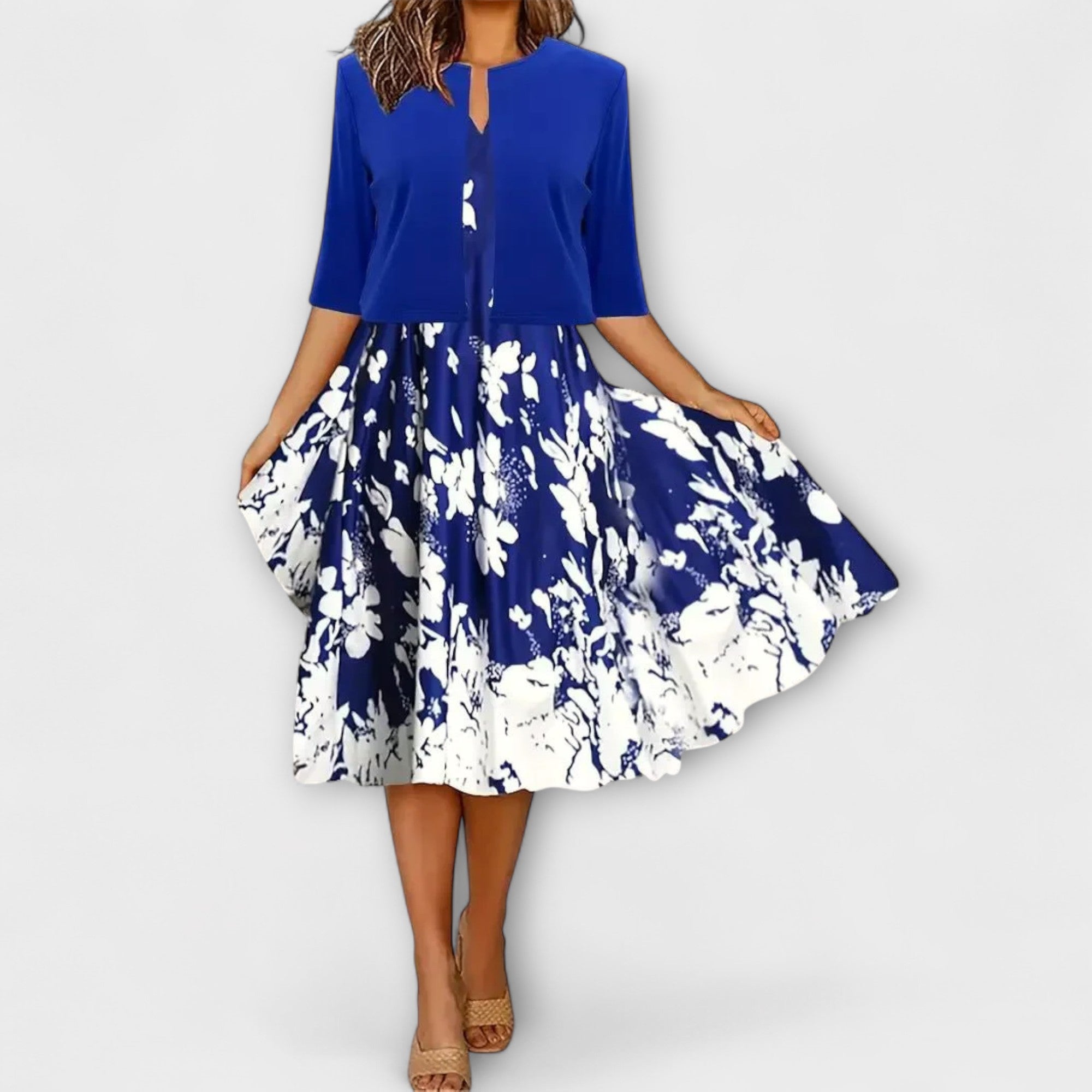 Damen Midi Kleid mit Blazer