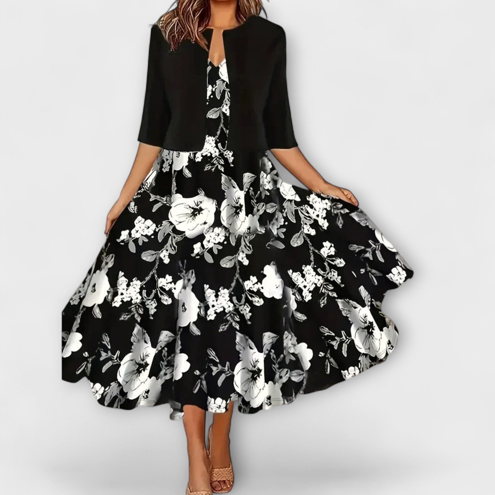 Damen Midi Kleid mit Blazer