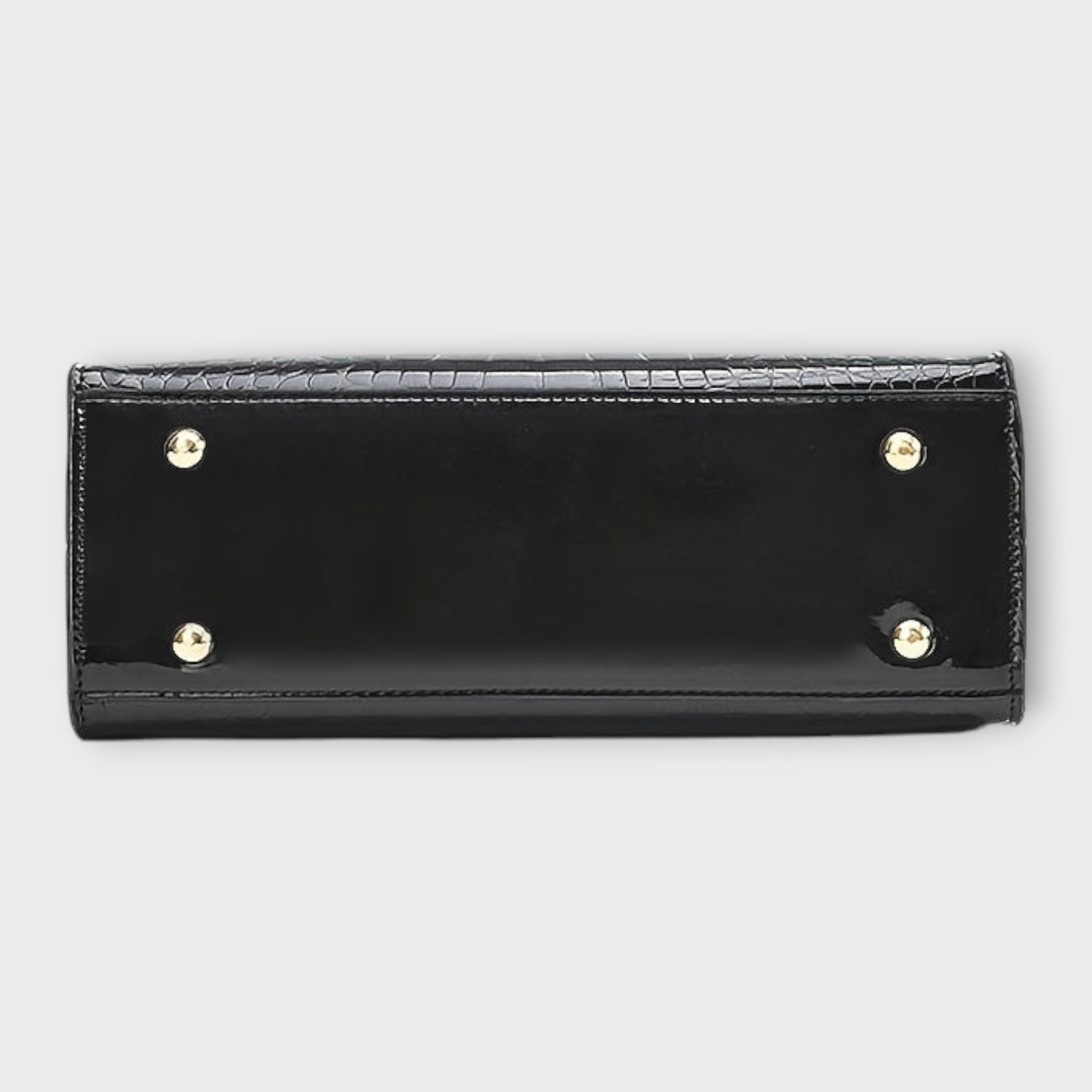 Lora. -  Glänzende Krokodilledermuster-Handtasche