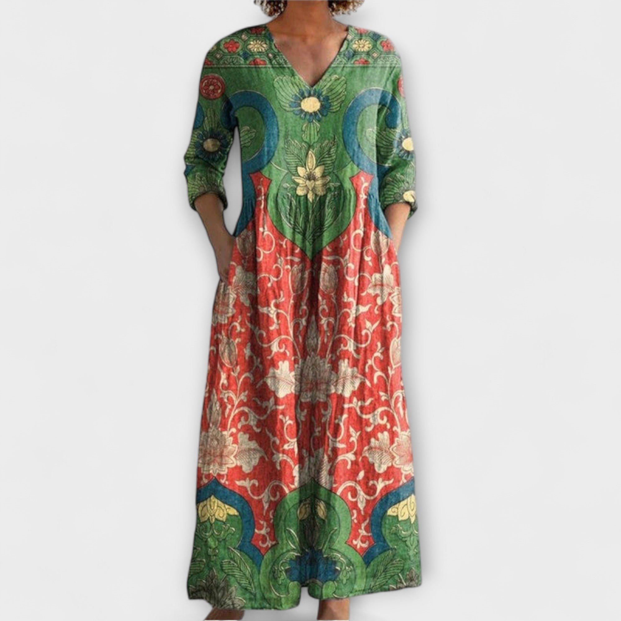 Celestine - Maxikleid mit Vintage-Blumenmuster