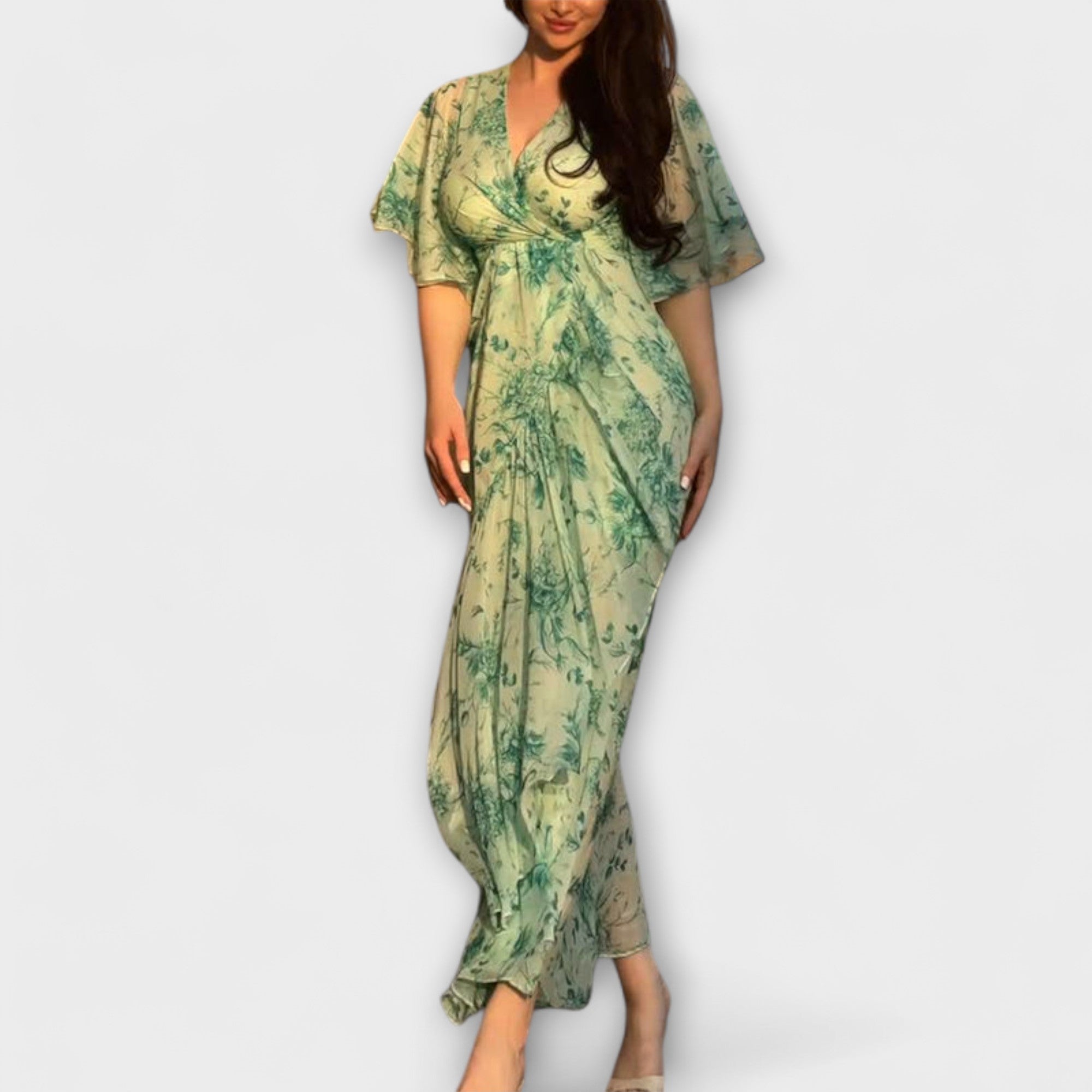 Lana - Schickes Floral V-Ausschnitt Kleid